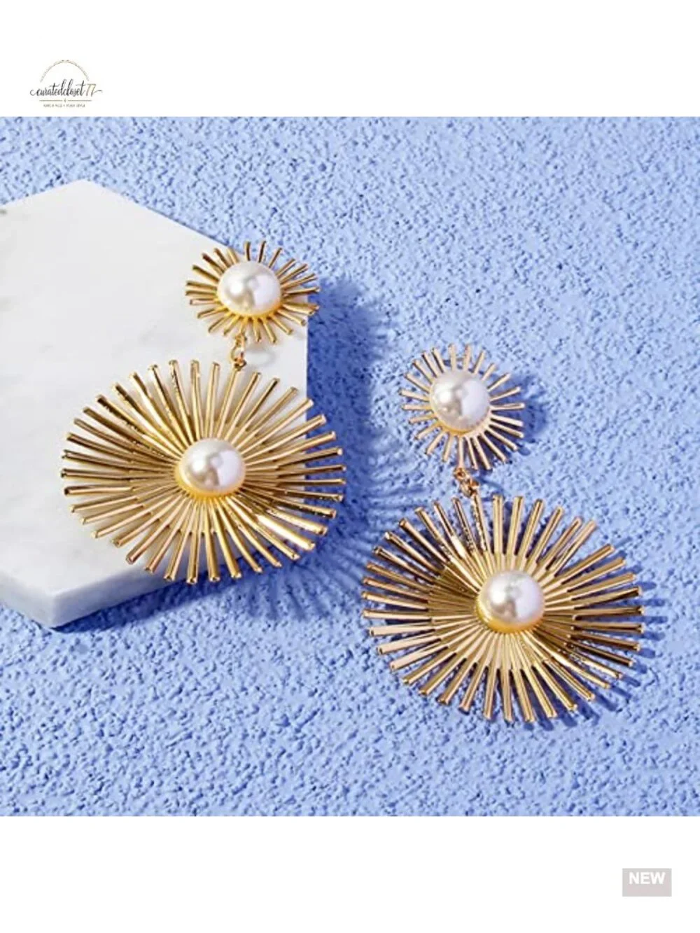 Gold Plated Bib Choker Necklace Cuff Bracelet Geometric Earrings Set Punk